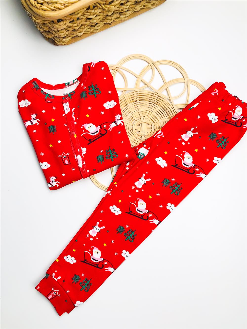 Yılbaşı Pijama Takımı-Kırmızı