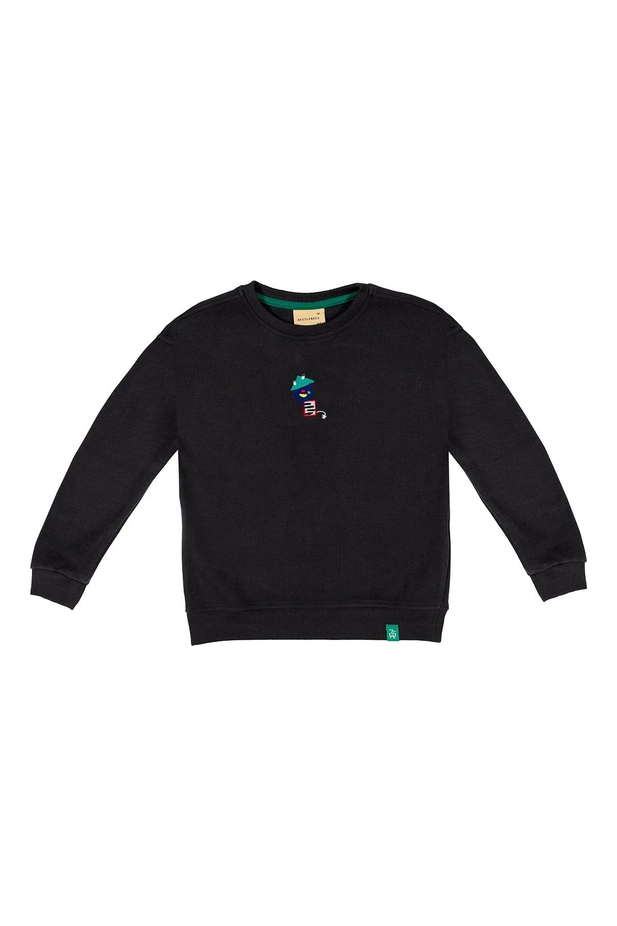 BeetleBeez- Curious Shapes Yumuşak Dokulu Selanik Sweatshirt - Gri /Füme