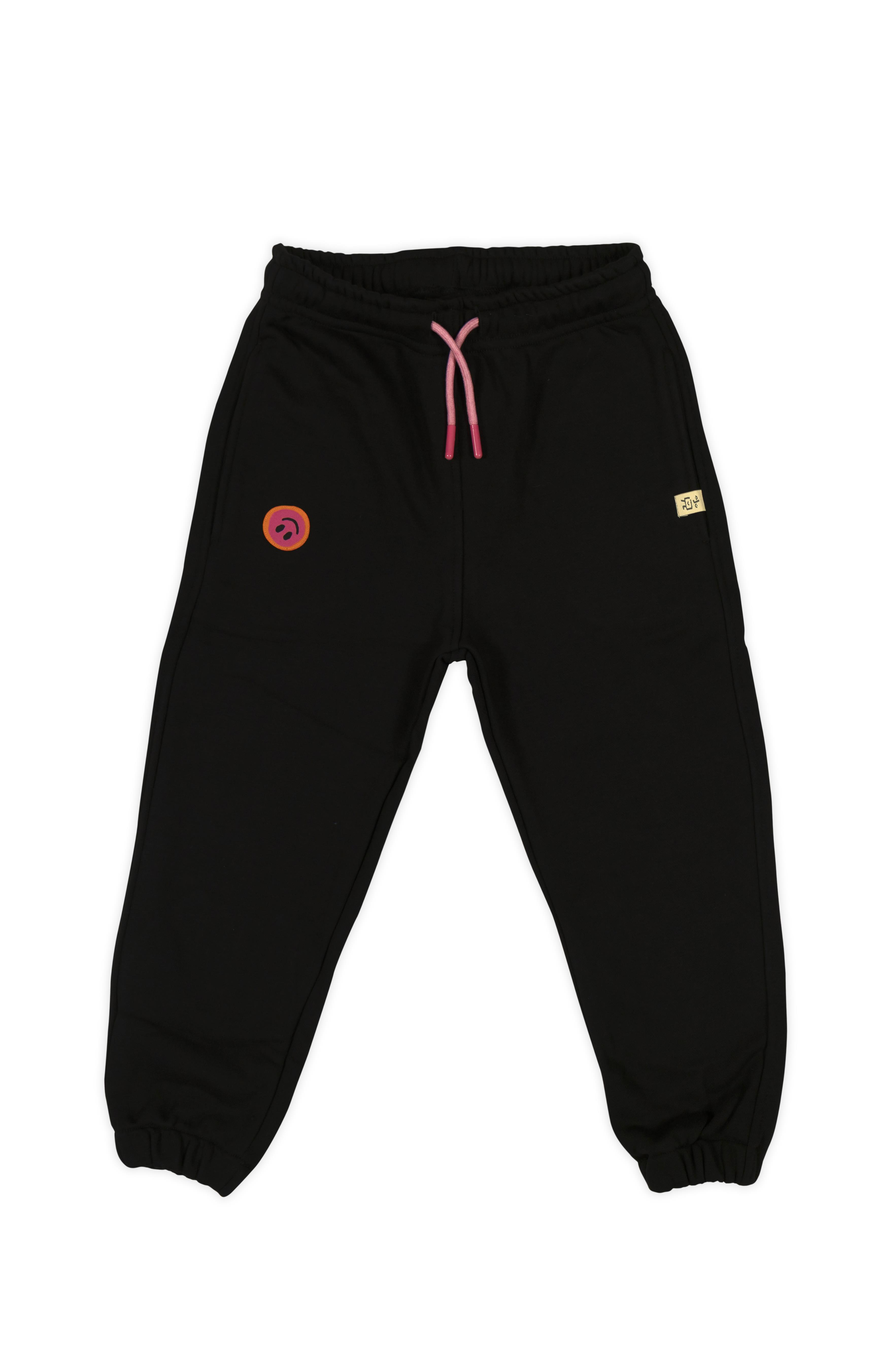 BeetleBeez-Funny Pembe Monster Jogger Eşofman Altı - Siyah (Pembe kordon)