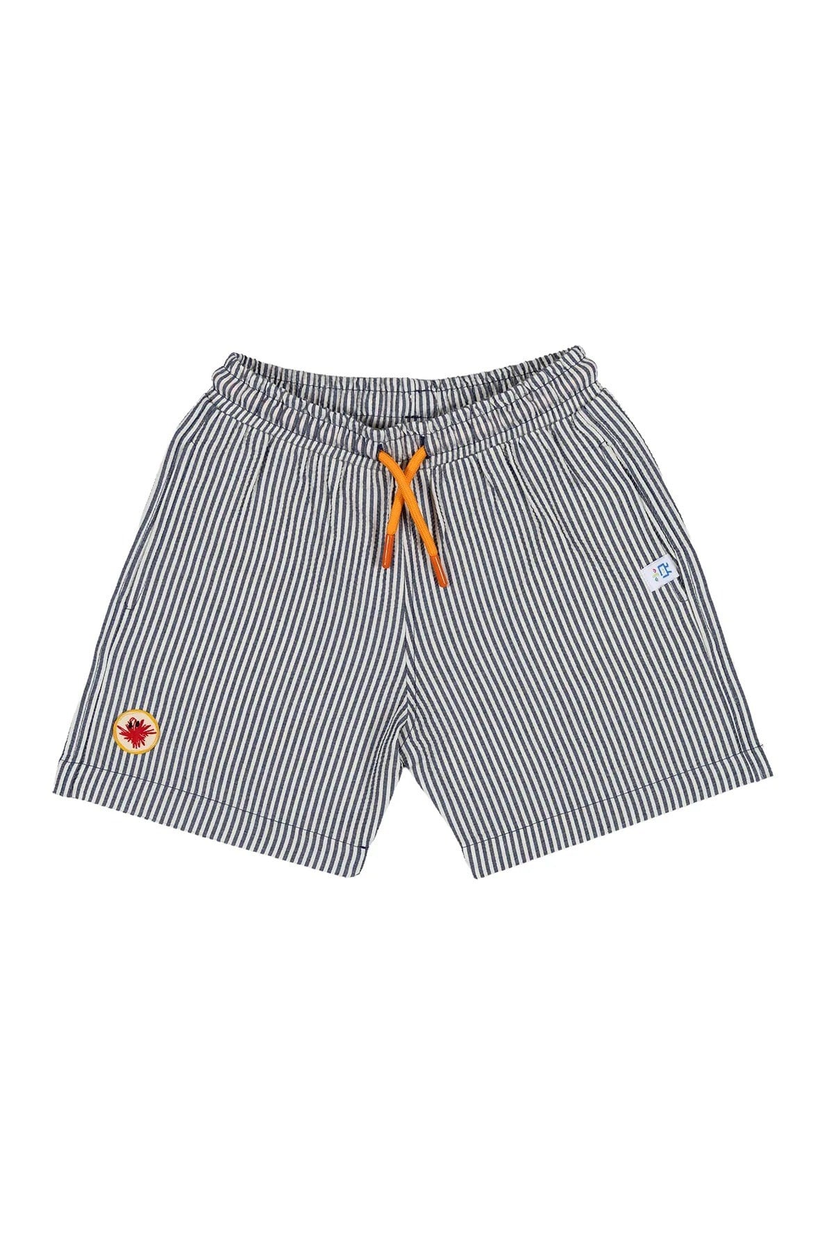 BeetleBeez-Happy Stripes Çizgili Dokuma Şort - İndigo Mavi