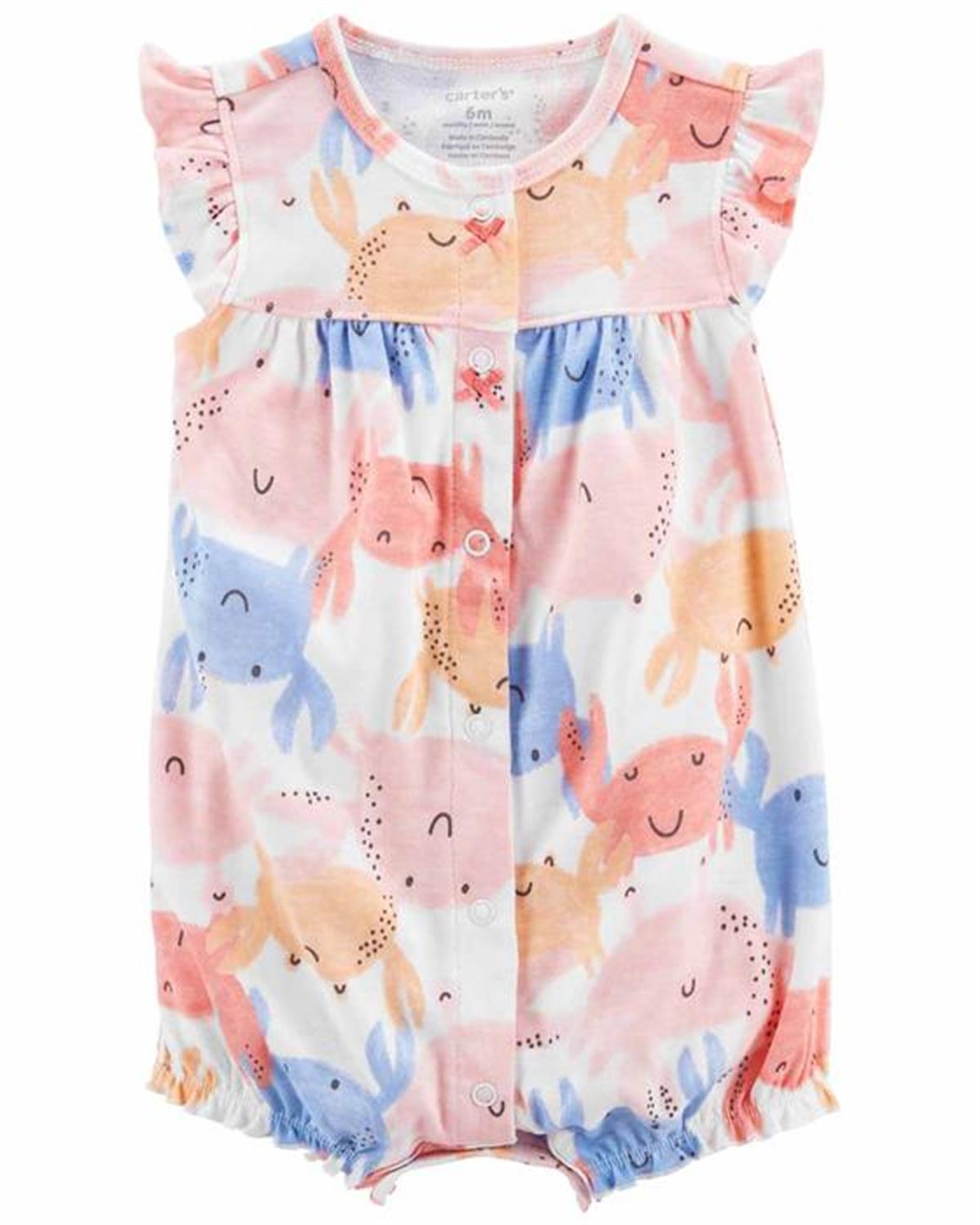 Carter's Kız Bebek Yengeç Desenli Romper Tulum