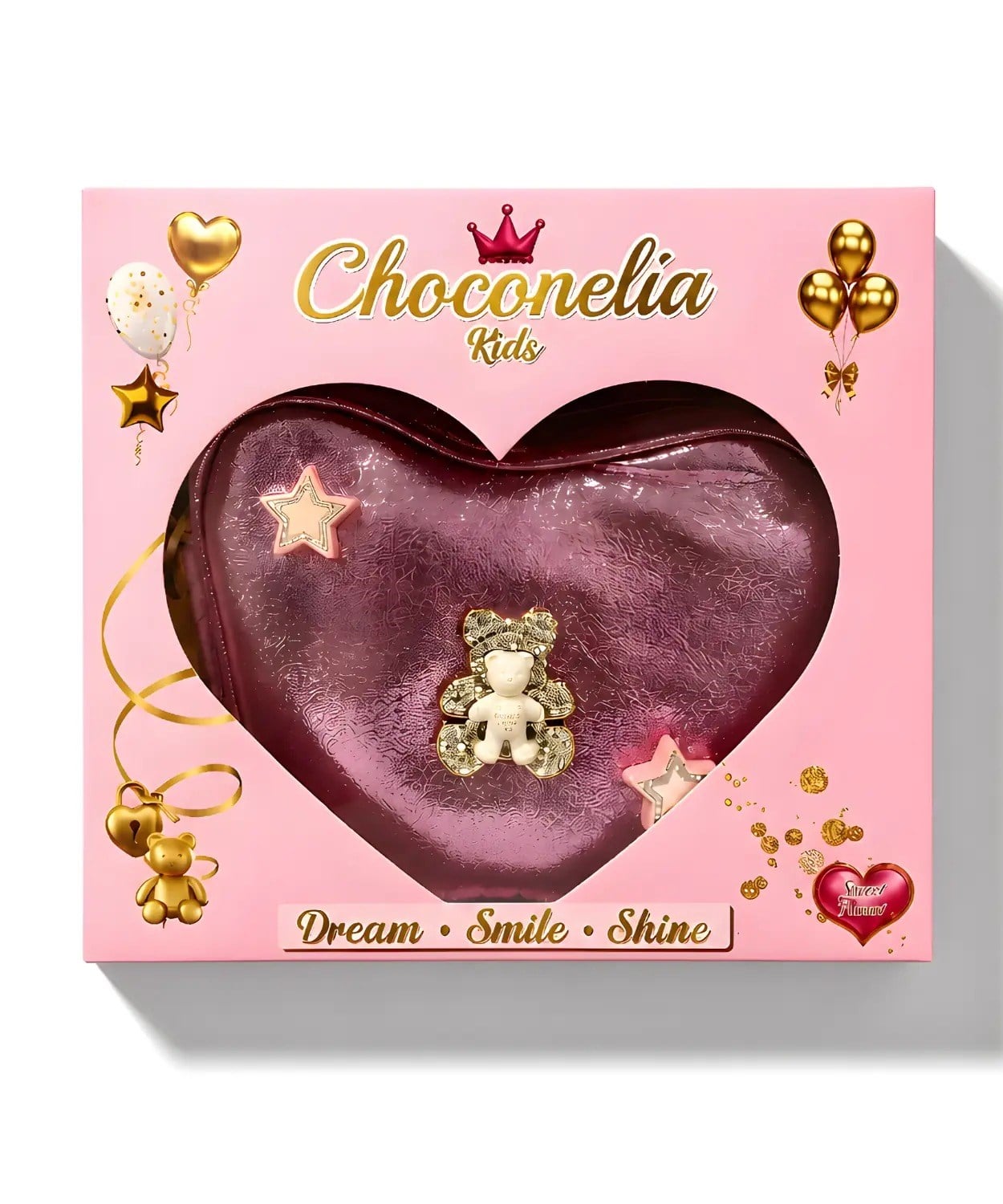 Chocogirl Shiny Heart Deri Lila Renk Kız Çocuk Çantası