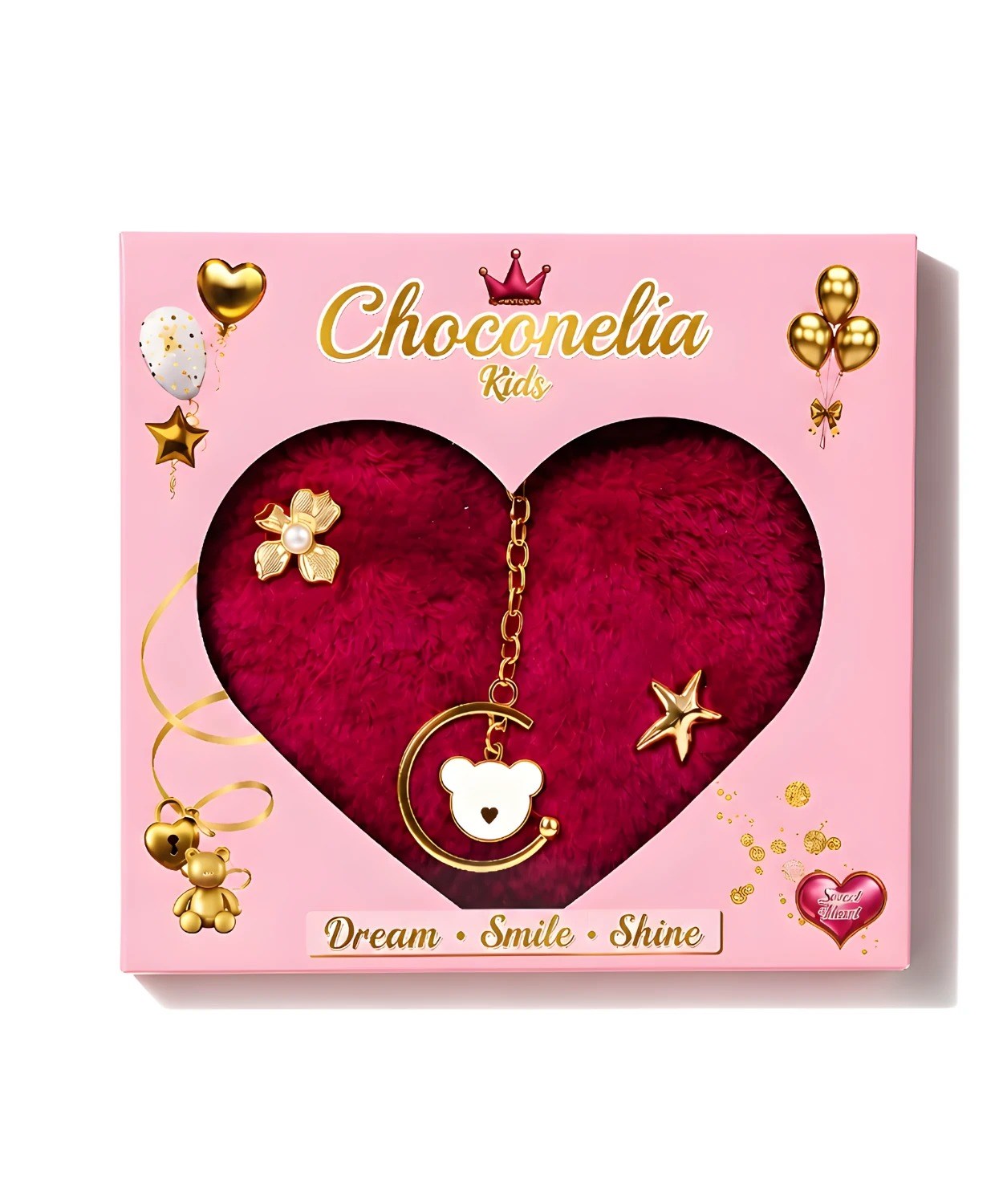 Chocogirl Shiny Heart Peluş Fuşya Renk Kız Çocuk Çantası
