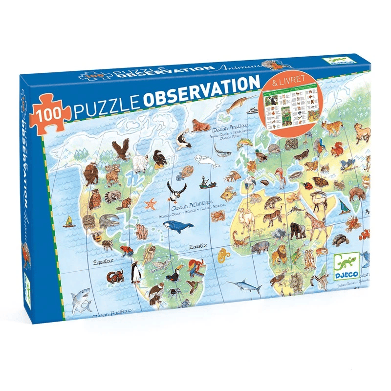 Djeco Klasik Puzzle 100 Parça - World's Animals