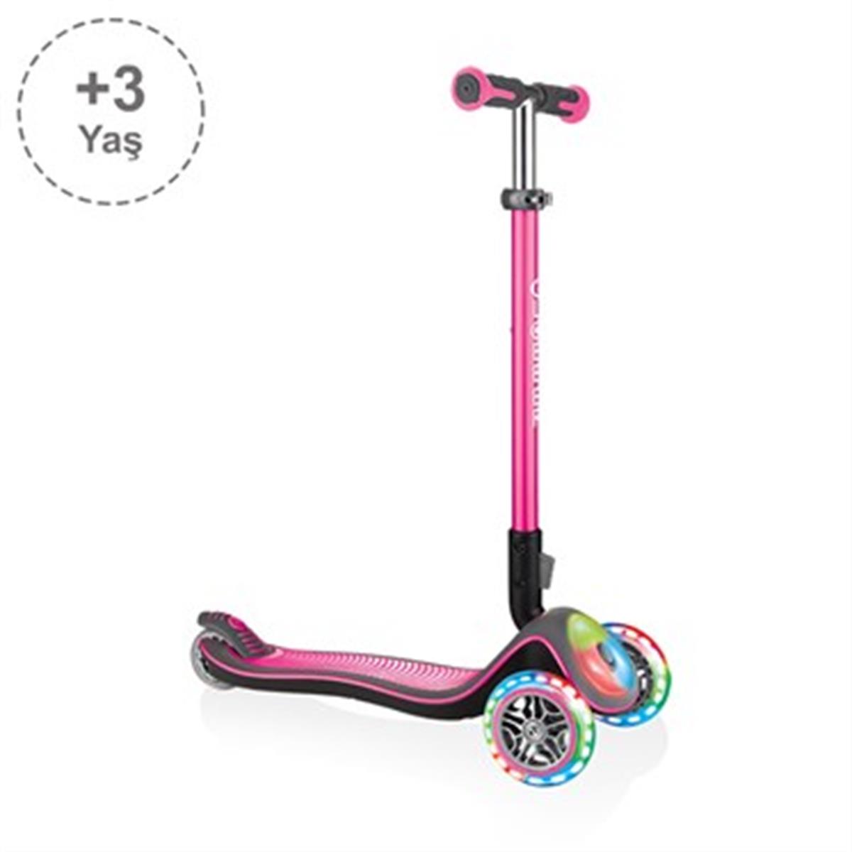 Globber Elite  Deluxe Flash Full Işıklı Scooter-Pembe