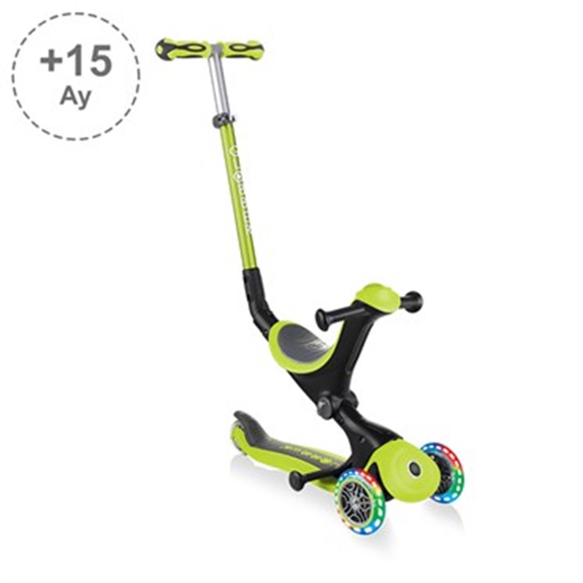Globber Go Up Deluxe Işıklı Scooter-Yeşil