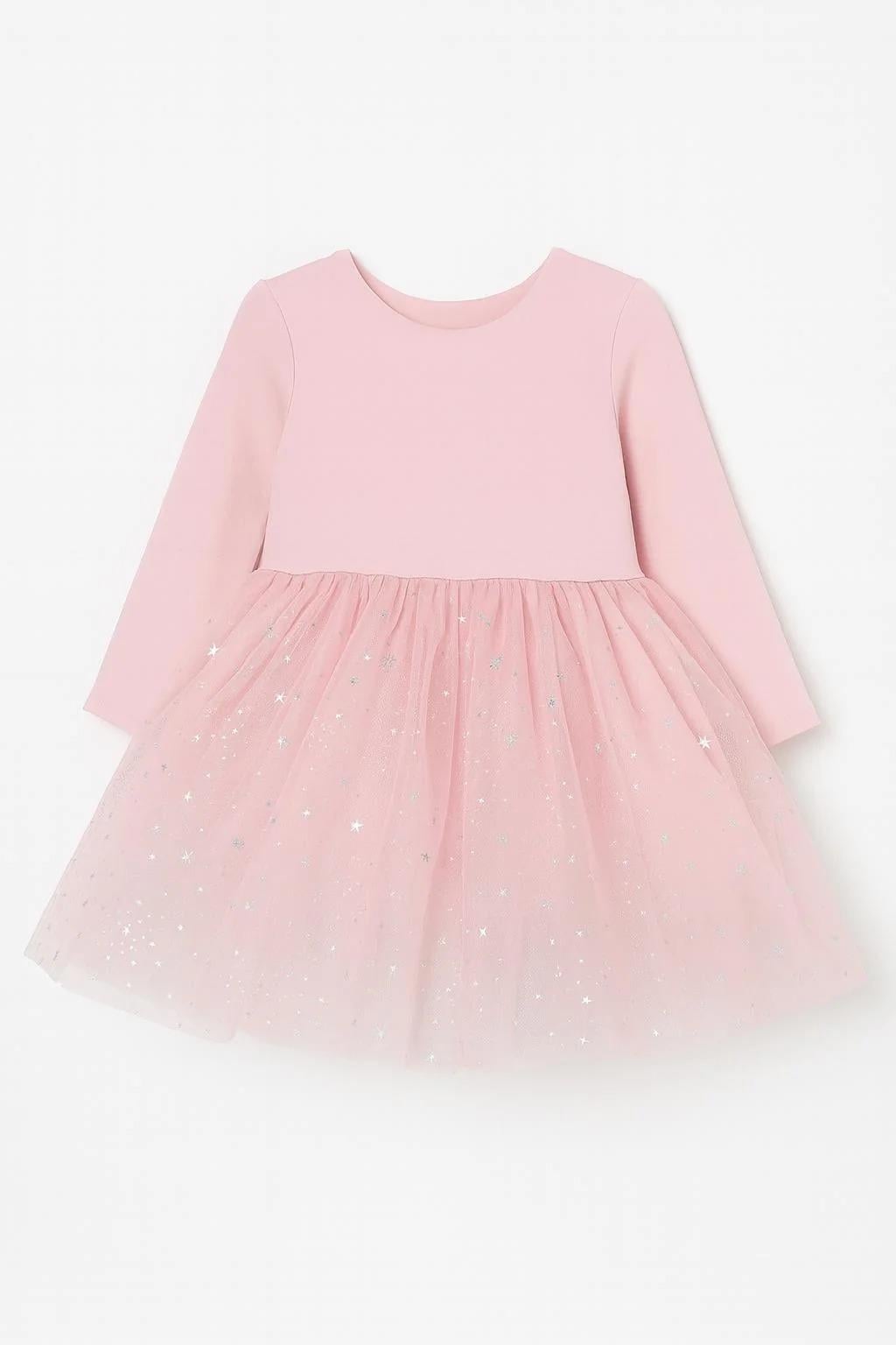 Little Lune-Pink Bloom Parti Elbise