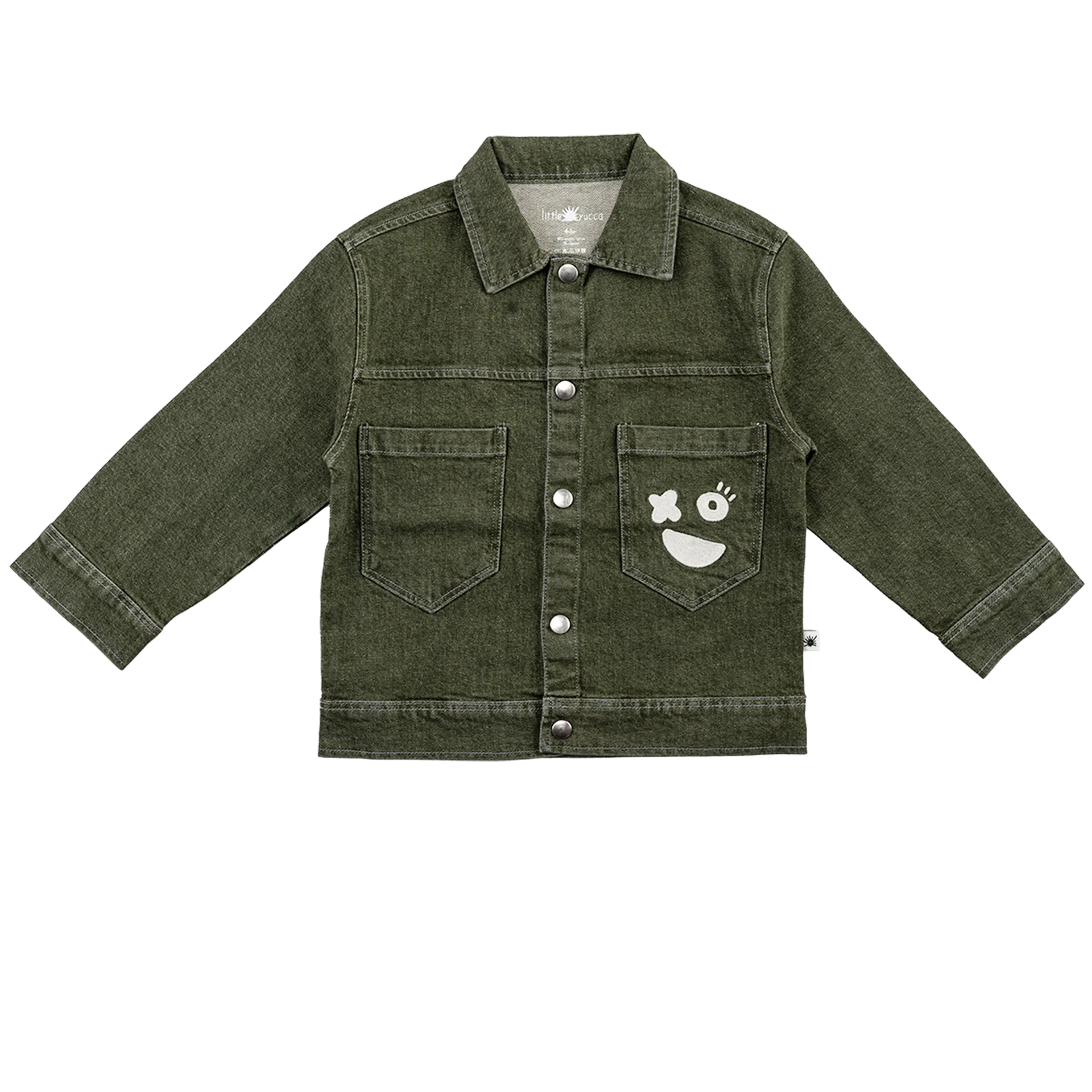 Little Yucca-Street Denim Ceket-Yeşil