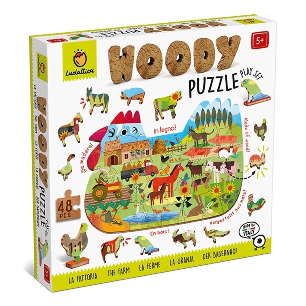 Ludattica-Woody Puzzle-Çiftlik Hayvanları