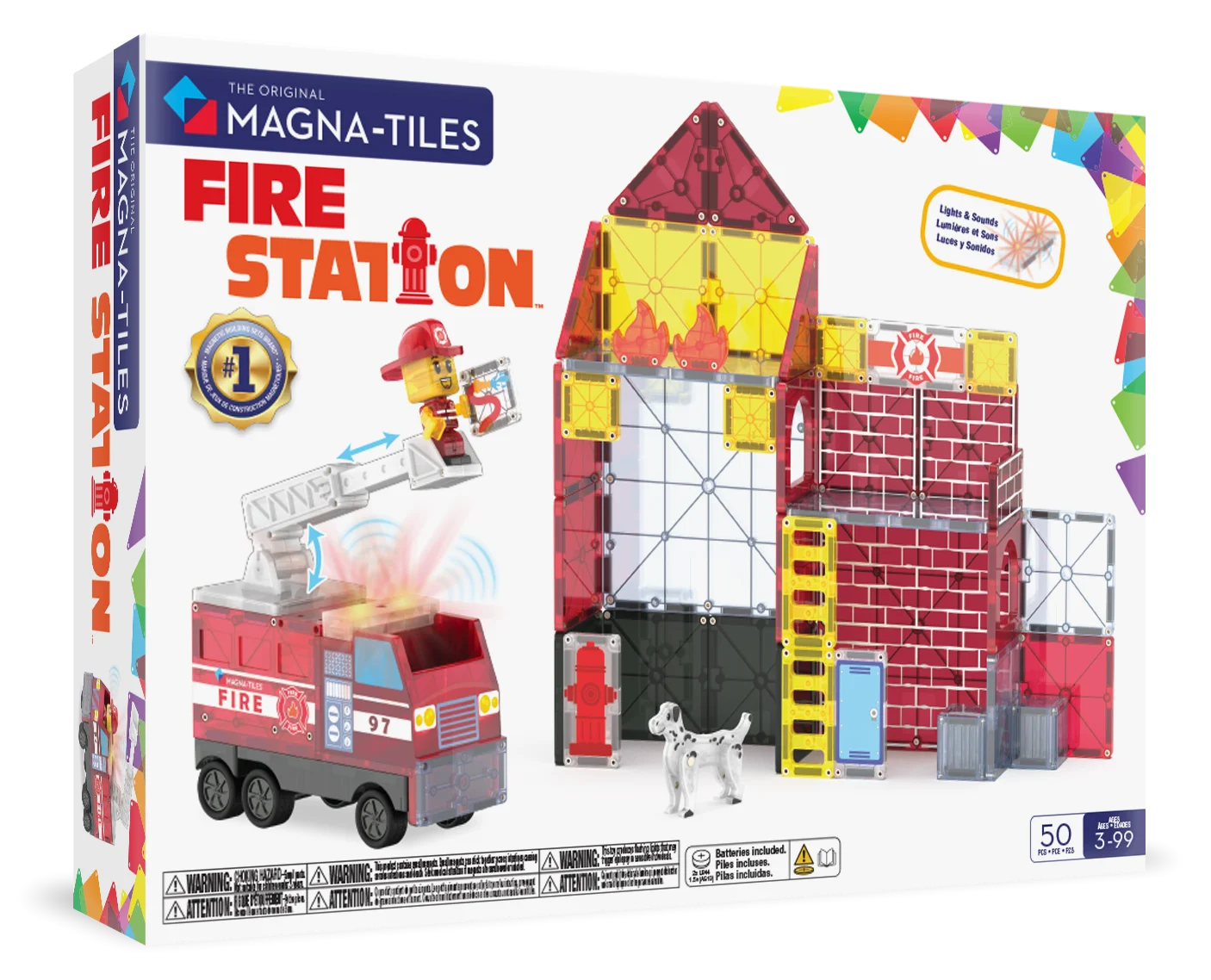 MAGNA-TILES® - Fire Station Manyetik Bloklar - 50 Parça