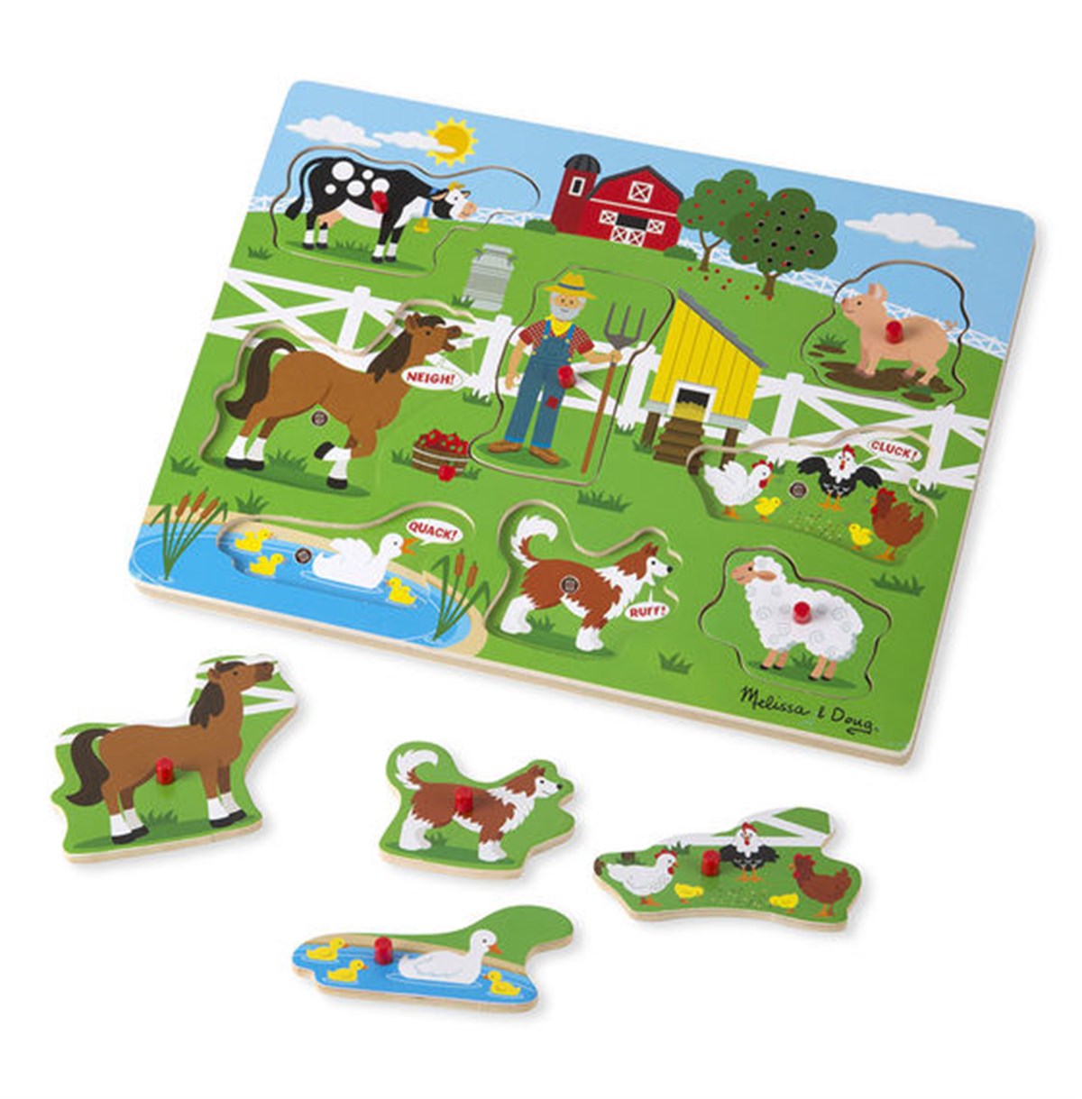 Melissa Doug-Ahşap Sesli Puzzle-Old Mc Donald's Farm