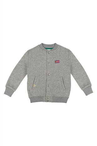 BeetleBeez- Community Bomber Ceket - Gri Melanj Şardonlu