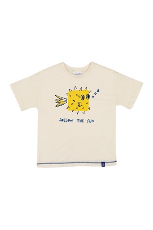 BeetleBeez-Follow the Sun Oversize T-Shirt - Ekru