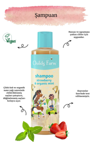Childs Farm Çilek ve Organik Nane Özlü Çocuk Saç ve Vücut Şampuanı