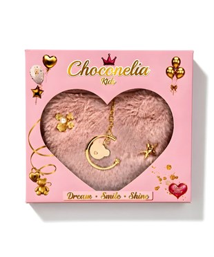 Chocogirl Shiny Heart Peluş Pudra Renk Kız Çocuk Çantası