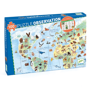 Djeco Klasik Puzzle 100 Parça - World's Animals