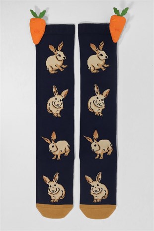 Katia&Bony-Tavşan Desenli Dizüstü Çorap