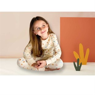 Organik Pamuklu 2 Parça Uzun Pijama- 1 TOG-Desert Bloom