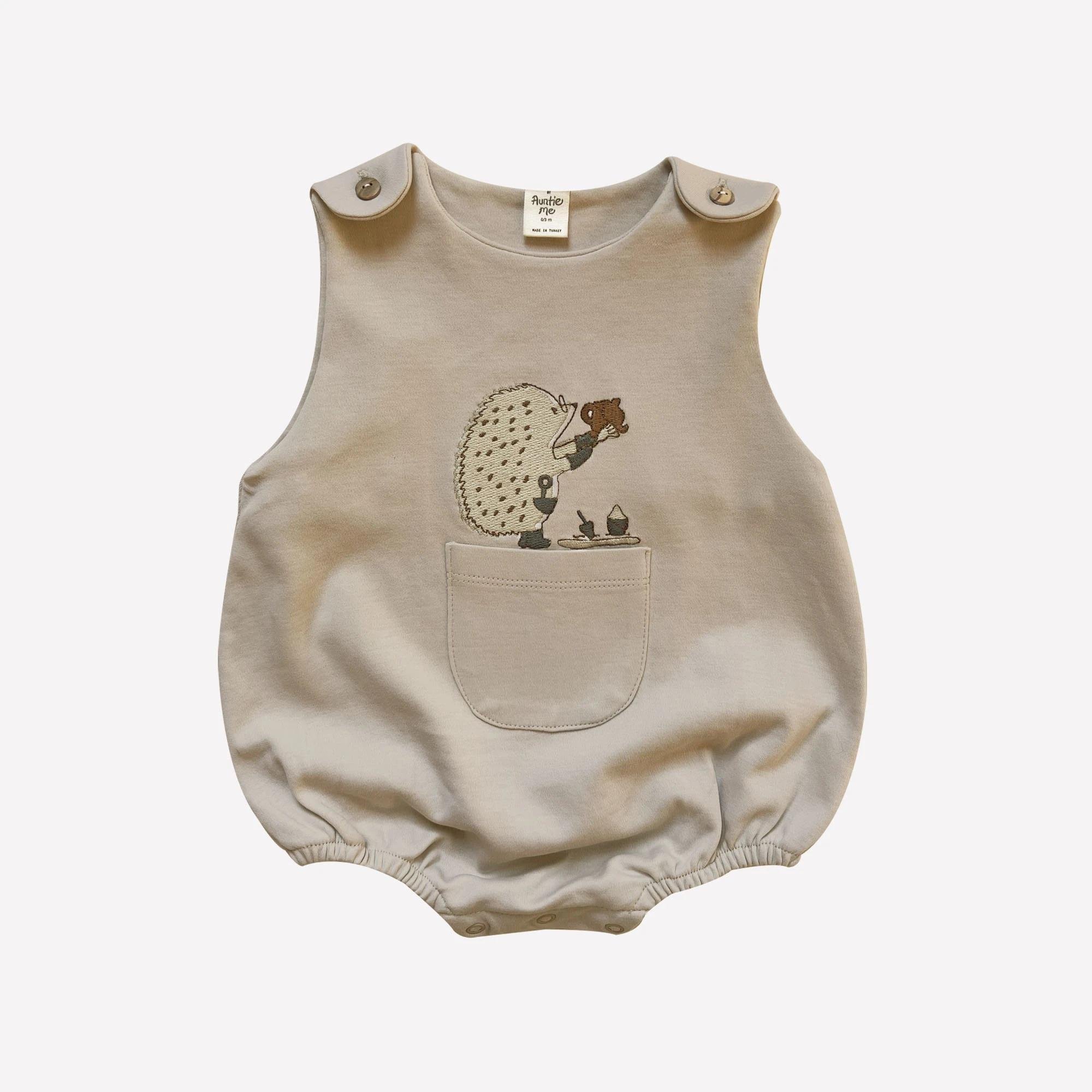 Auntie Me Organik Pale Khaki ‘Hedgehog' Balon Tulum
