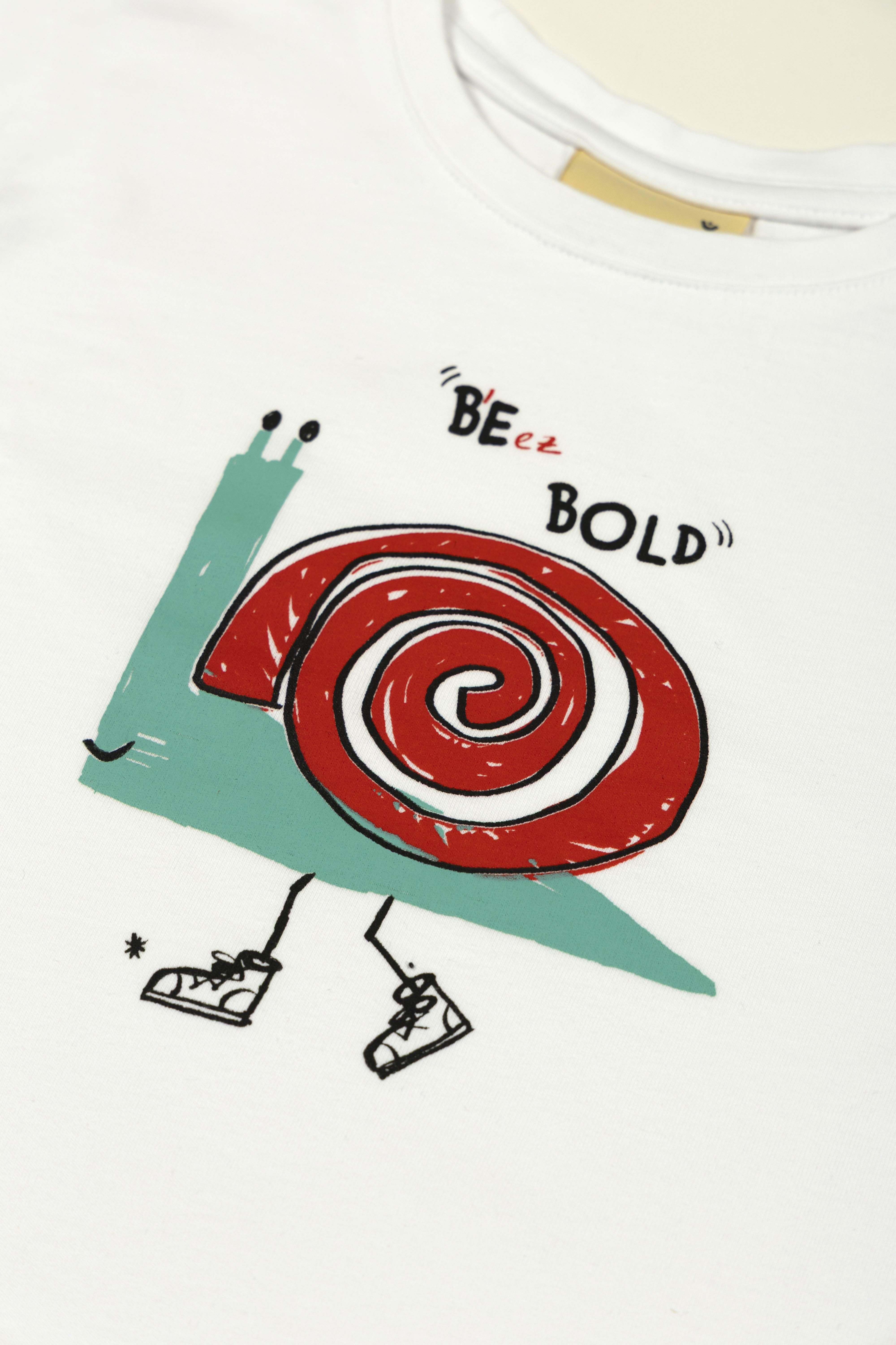 BeetleBeez- Be Bold Uzun Kollu Tshirt-Beyaz