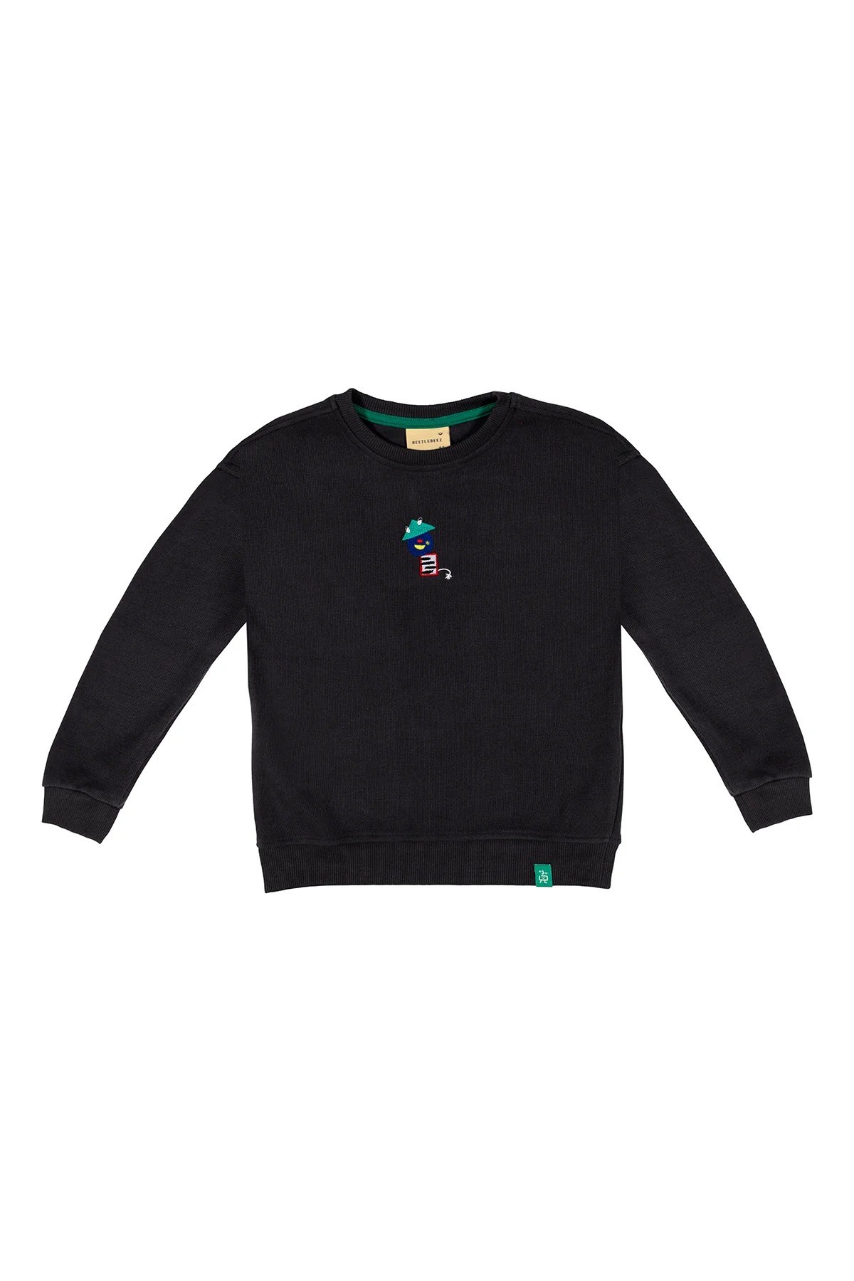 BeetleBeez- Curious Shapes Yumuşak Dokulu Selanik Sweatshirt - Gri /Füme