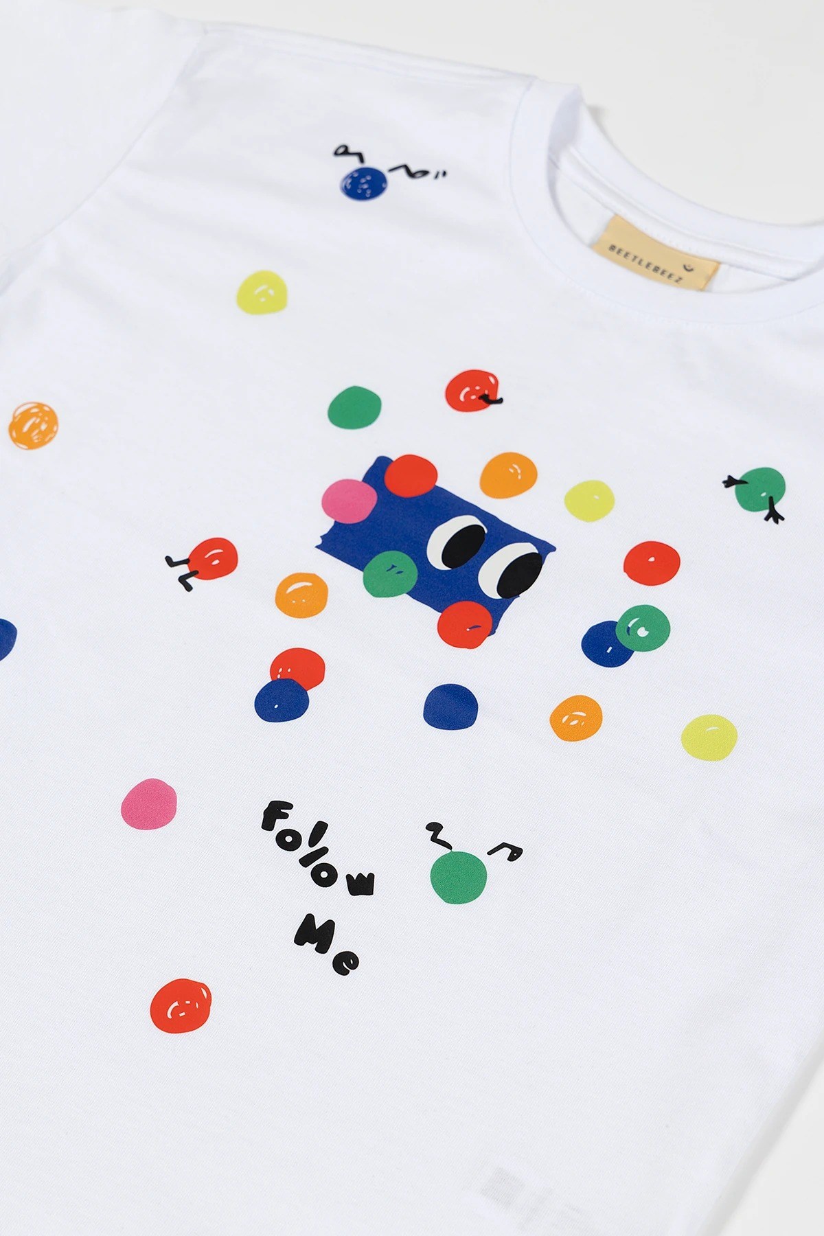 BeetleBeez- Find My Eyes Uzun Kollu T-Shirt - Beyaz