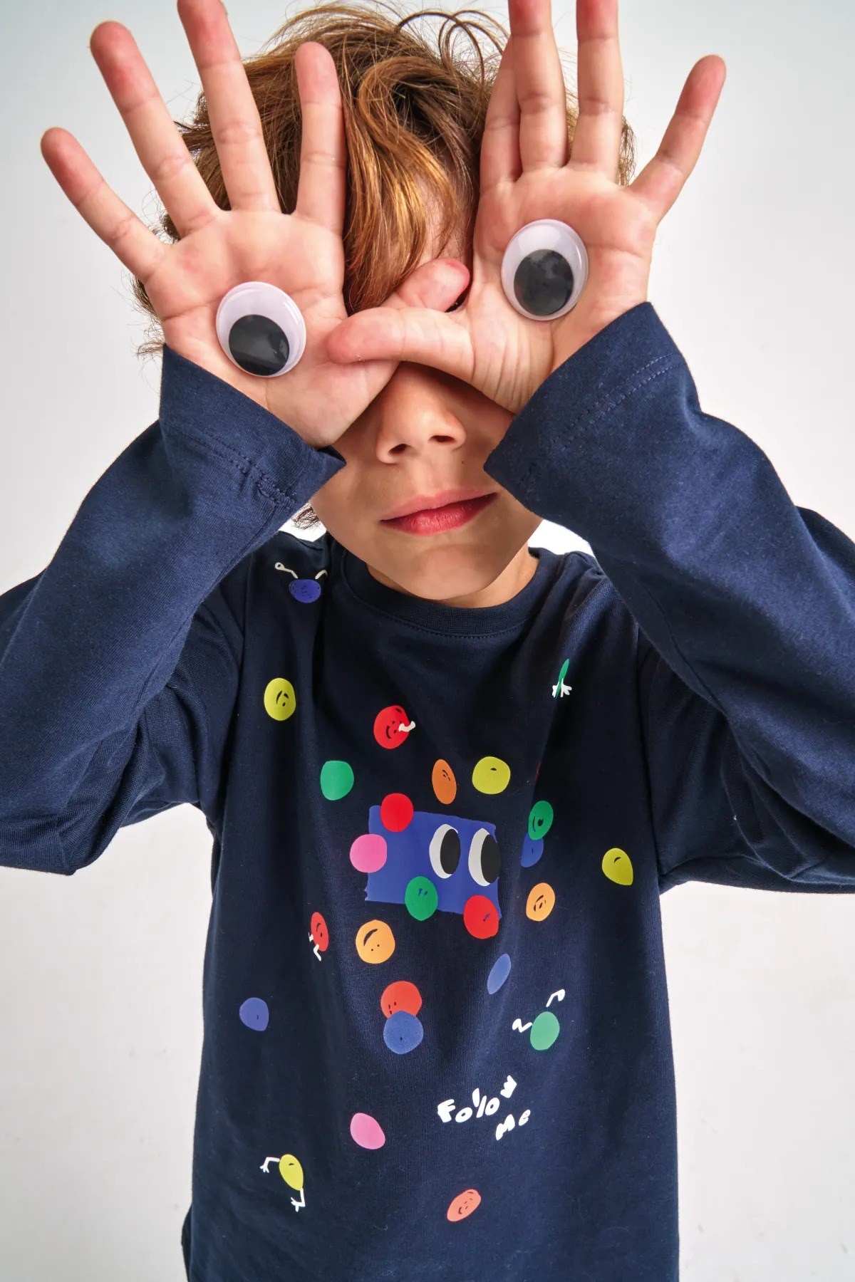BeetleBeez- Find My Eyes Uzun Kollu T-Shirt - Lacivert