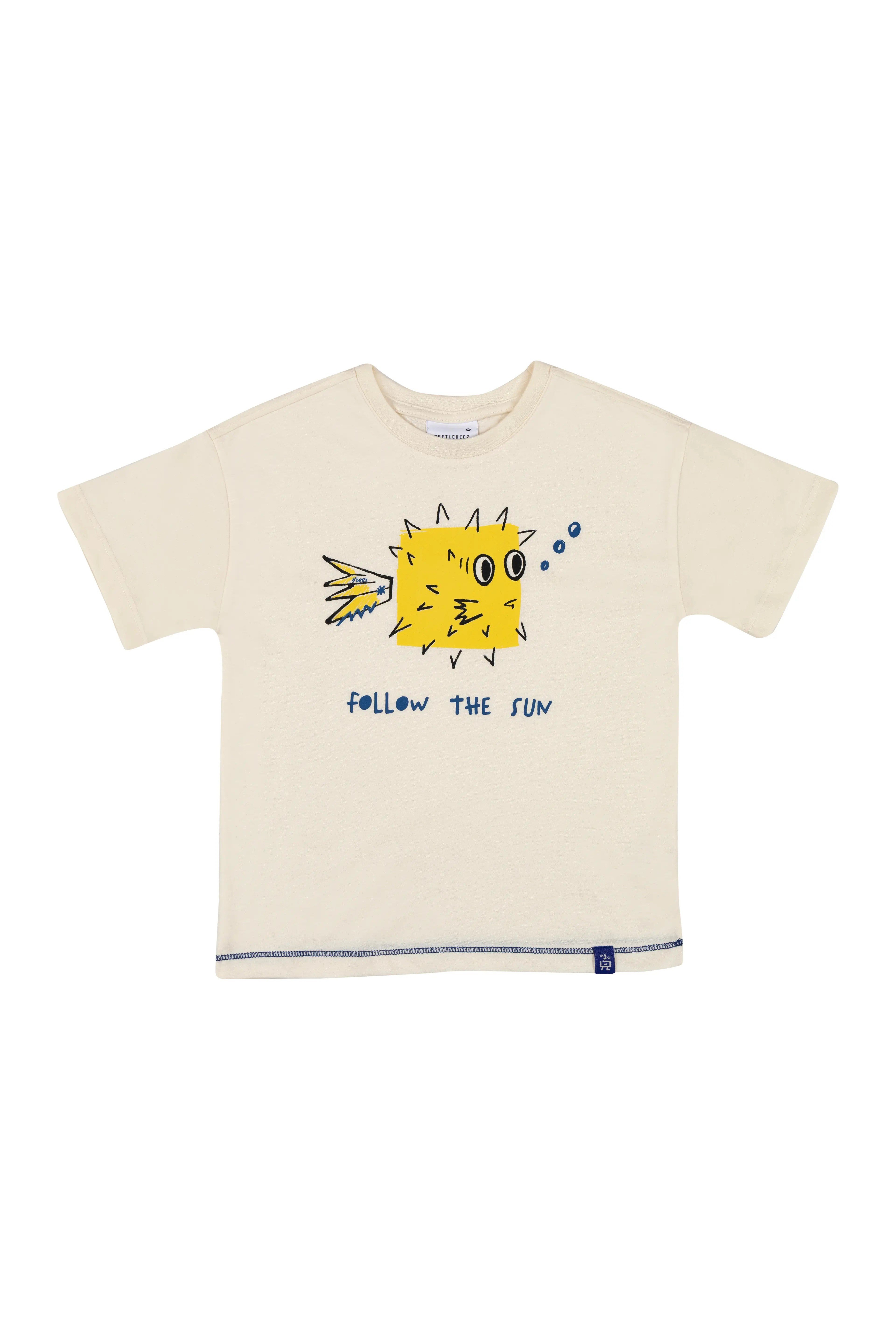BeetleBeez-Follow the Sun Oversize T-Shirt - Ekru