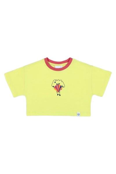 BeetleBeez-Hey J'oyster Crop T-Shirt_Lime