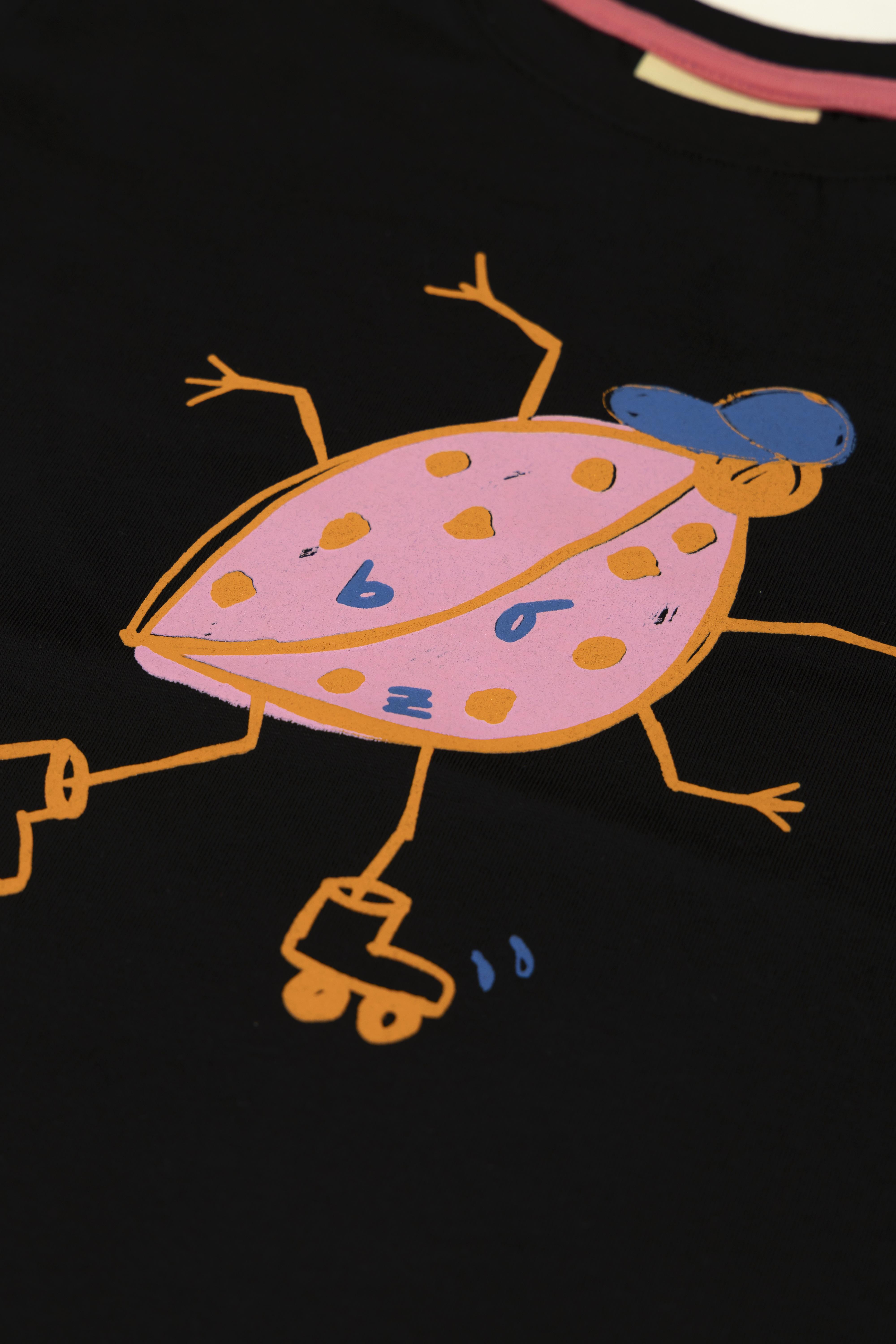 BeetleBeez-Pink Lady Planet Uzun Kollu Tshirt-Siyah