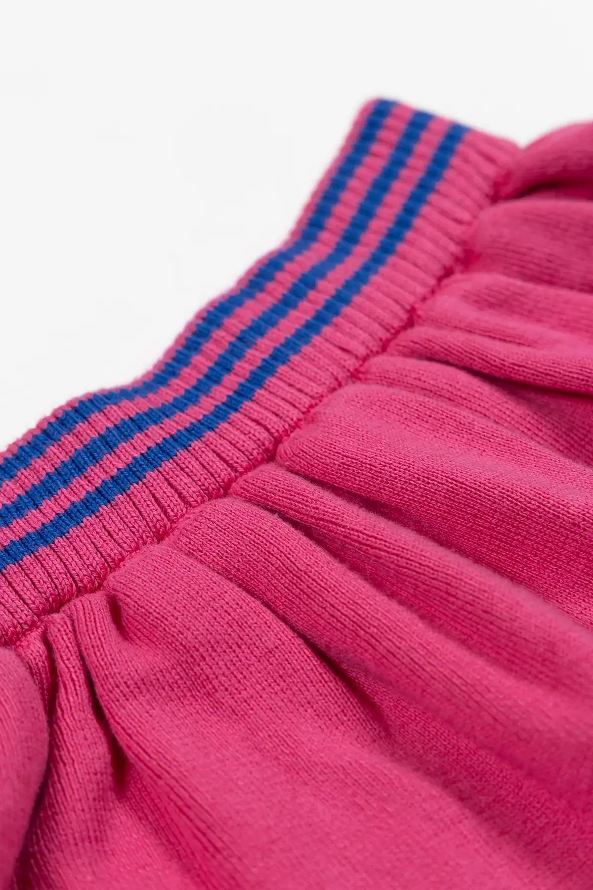 BeetleBeez-Striped Triko Etek-Pembe