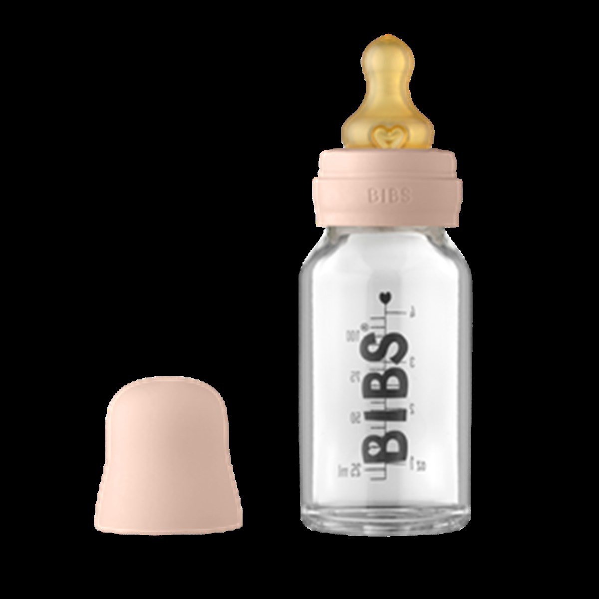 Bibs Baby Glass Bottle Complete Set-Blush-110 ML