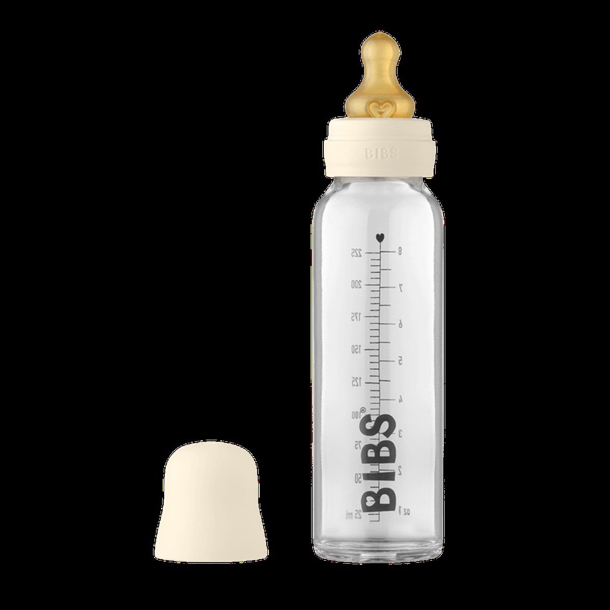 Bibs Baby Glass Bottle Complete Set-Ivory-225 ML