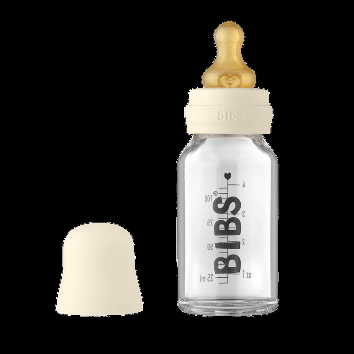 Bibs Baby Glass Bottle Complete Set-Ivory-110 ML
