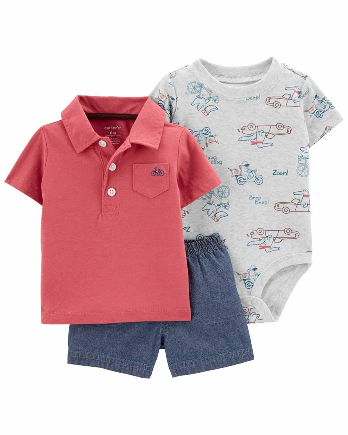 Carter's Erkek Bebek 3'lü Set-Kırmızı