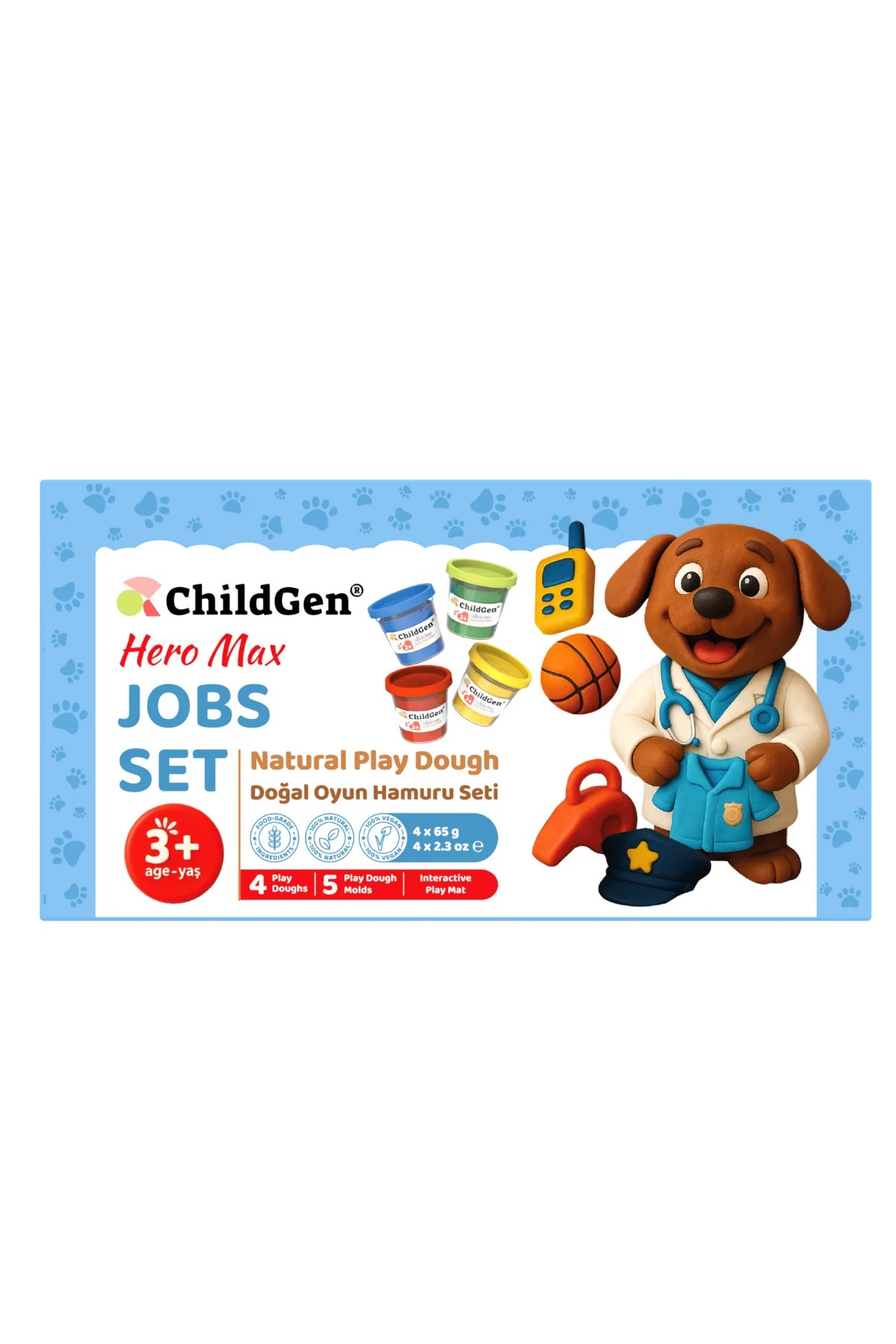 ChildGen Doğal Oyun Hamuru Sevimli Patiler - Meslekler Set