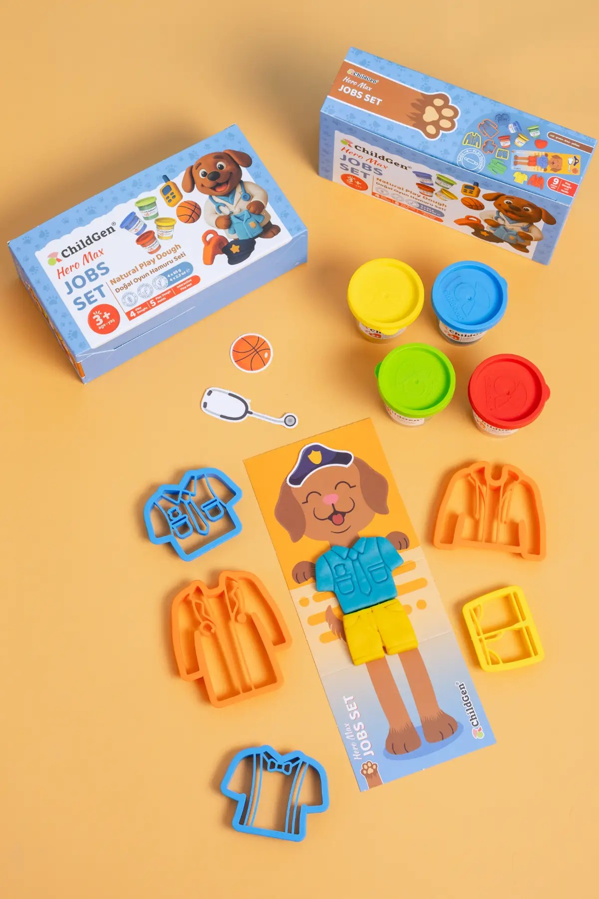 ChildGen Doğal Oyun Hamuru Sevimli Patiler - Meslekler Set