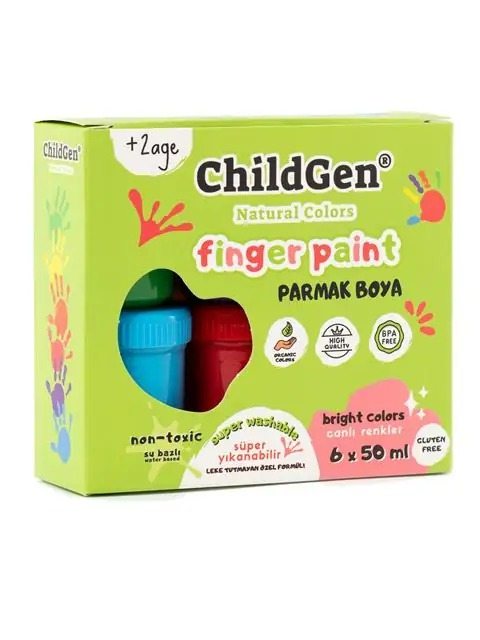ChildGen Süper Yıkanabilir 6'lı Parmak Boya Seti (6X50GR)