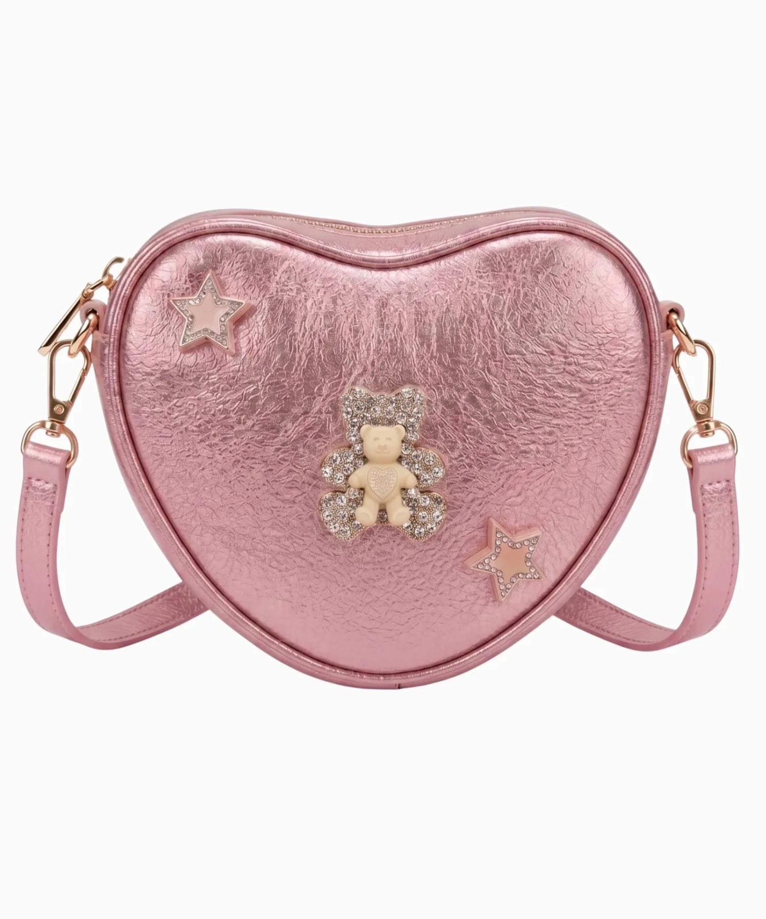 Chocogirl Shiny Heart Deri Lila Renk Kız Çocuk Çantası