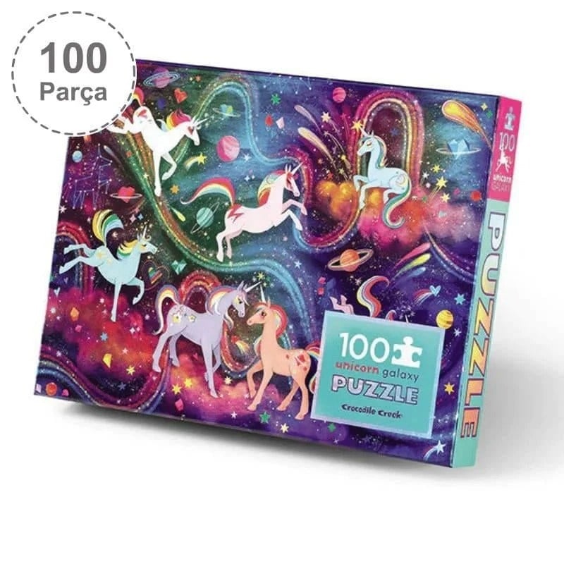 Crocodile Creek Puzzle-100 Parça-Unicorn Galaksi