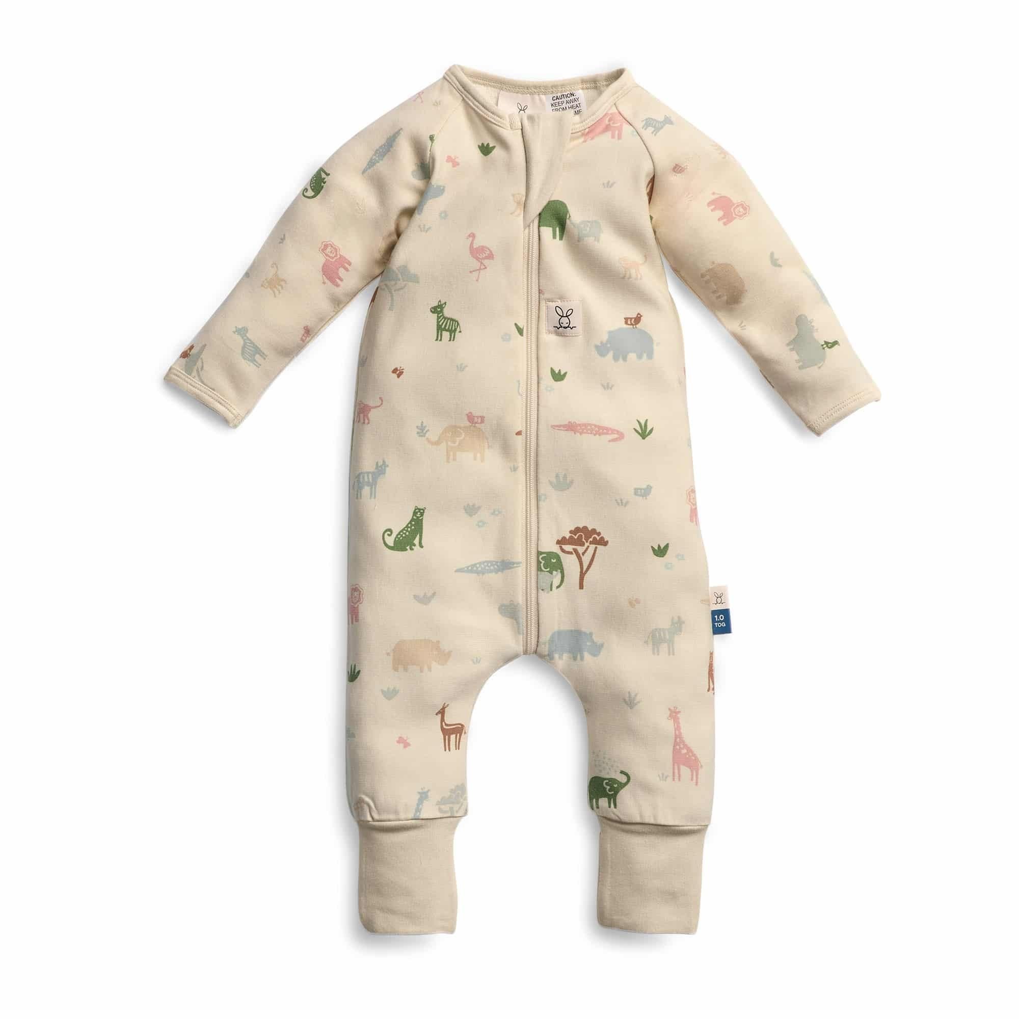 Ergopouch 1 TOG Organik Pamuklu Patikli Pijama Tulum-Savannah