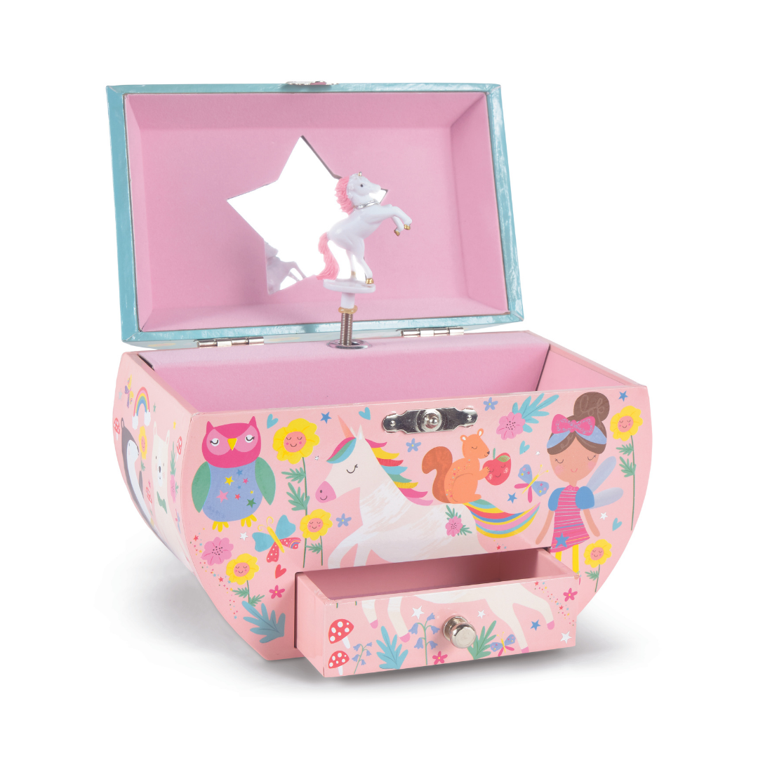 Floss & Rock-Müzikli Oval Mücevher Kutusu/Rainbow Fairy
