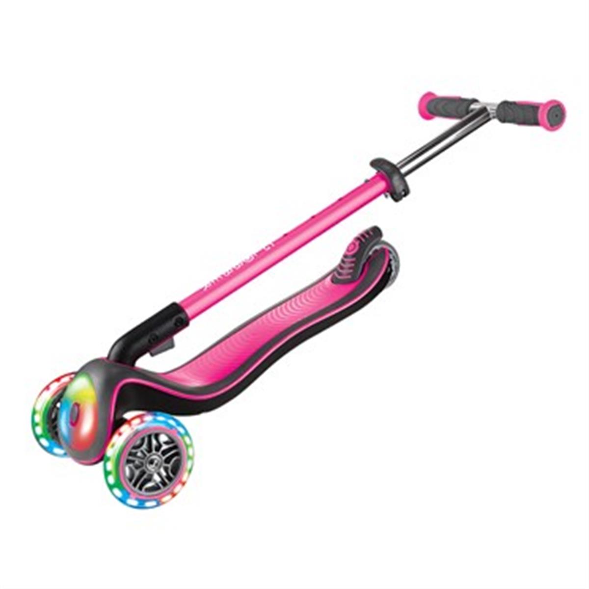 Globber Elite  Deluxe Flash Full Işıklı Scooter-Pembe