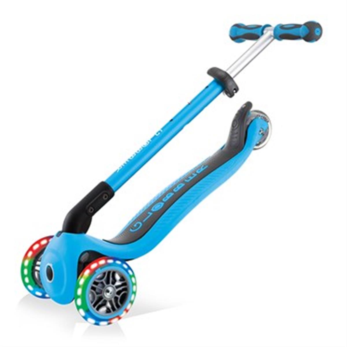 Globber Go Up Deluxe Işıklı Scooter-Mavi