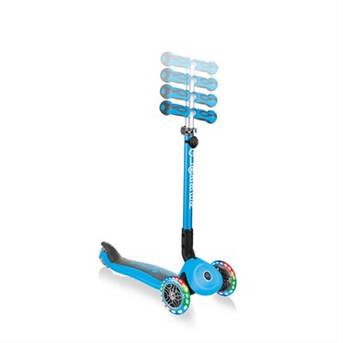 Globber Go Up Deluxe Işıklı Scooter-Mavi