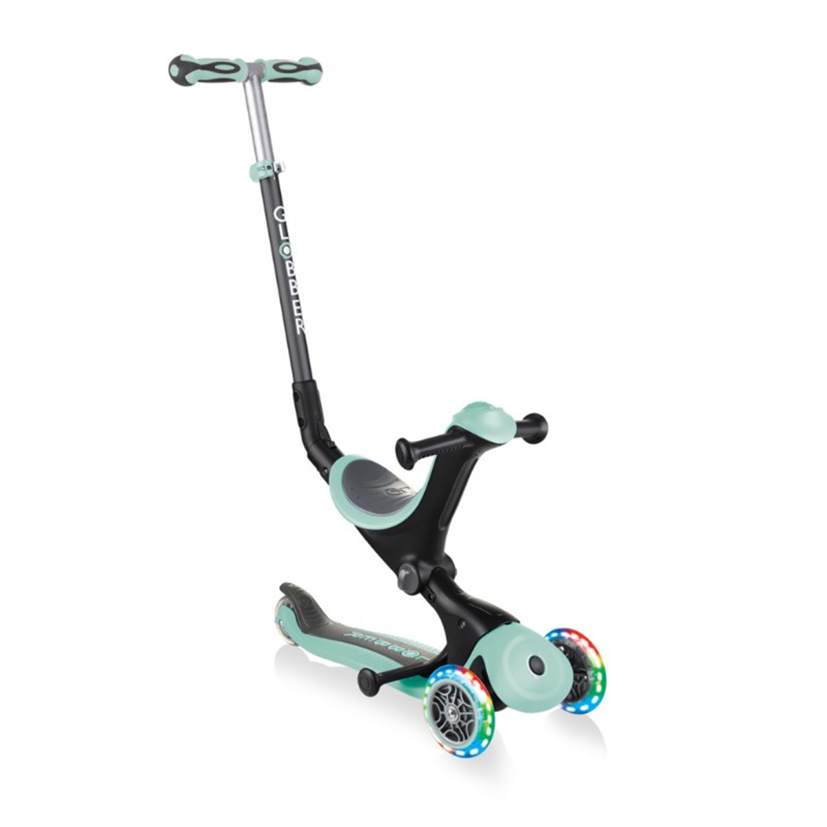 Globber Go Up Deluxe Işıklı Scooter-Mint Yeşili