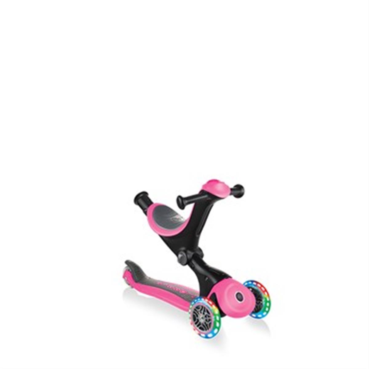 Globber Go Up Deluxe Işıklı Scooter-Pembe