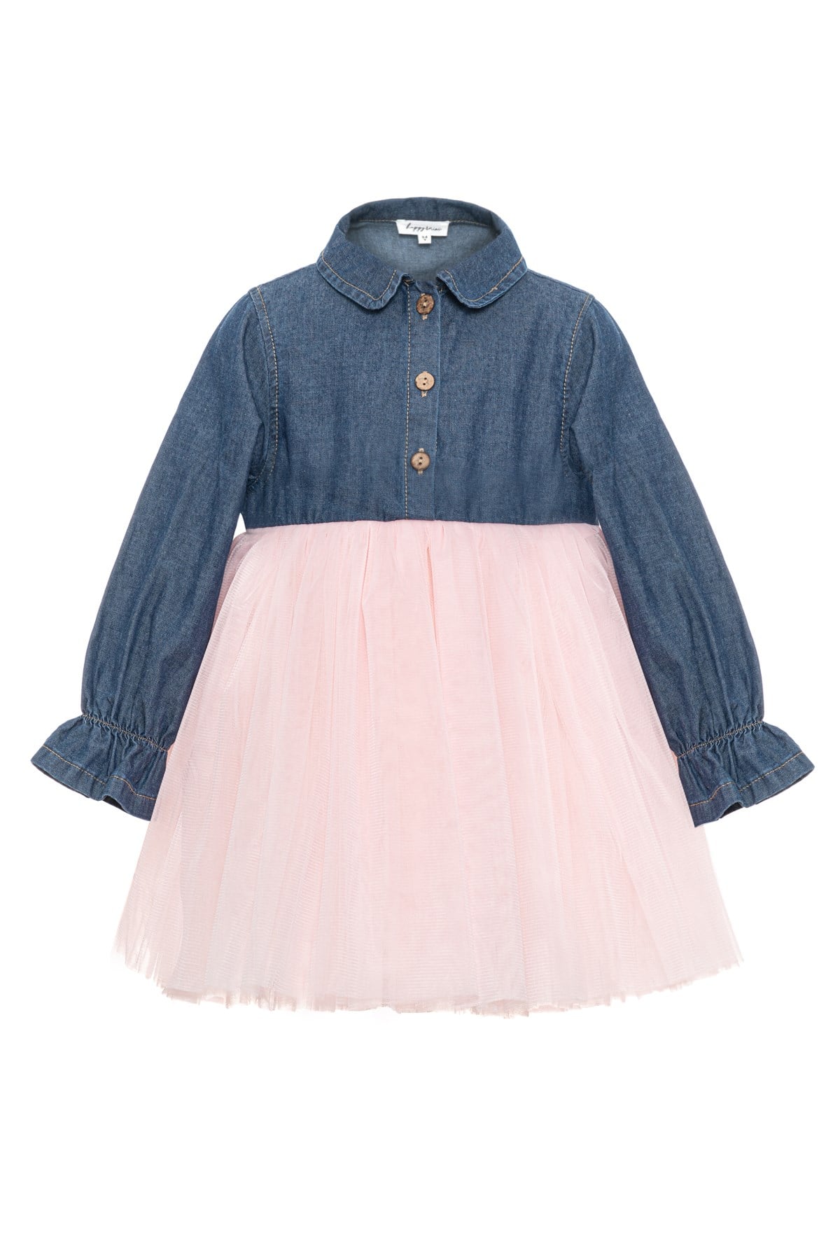 Happy & Mini- Aisha Denim Dress Pink Tulle