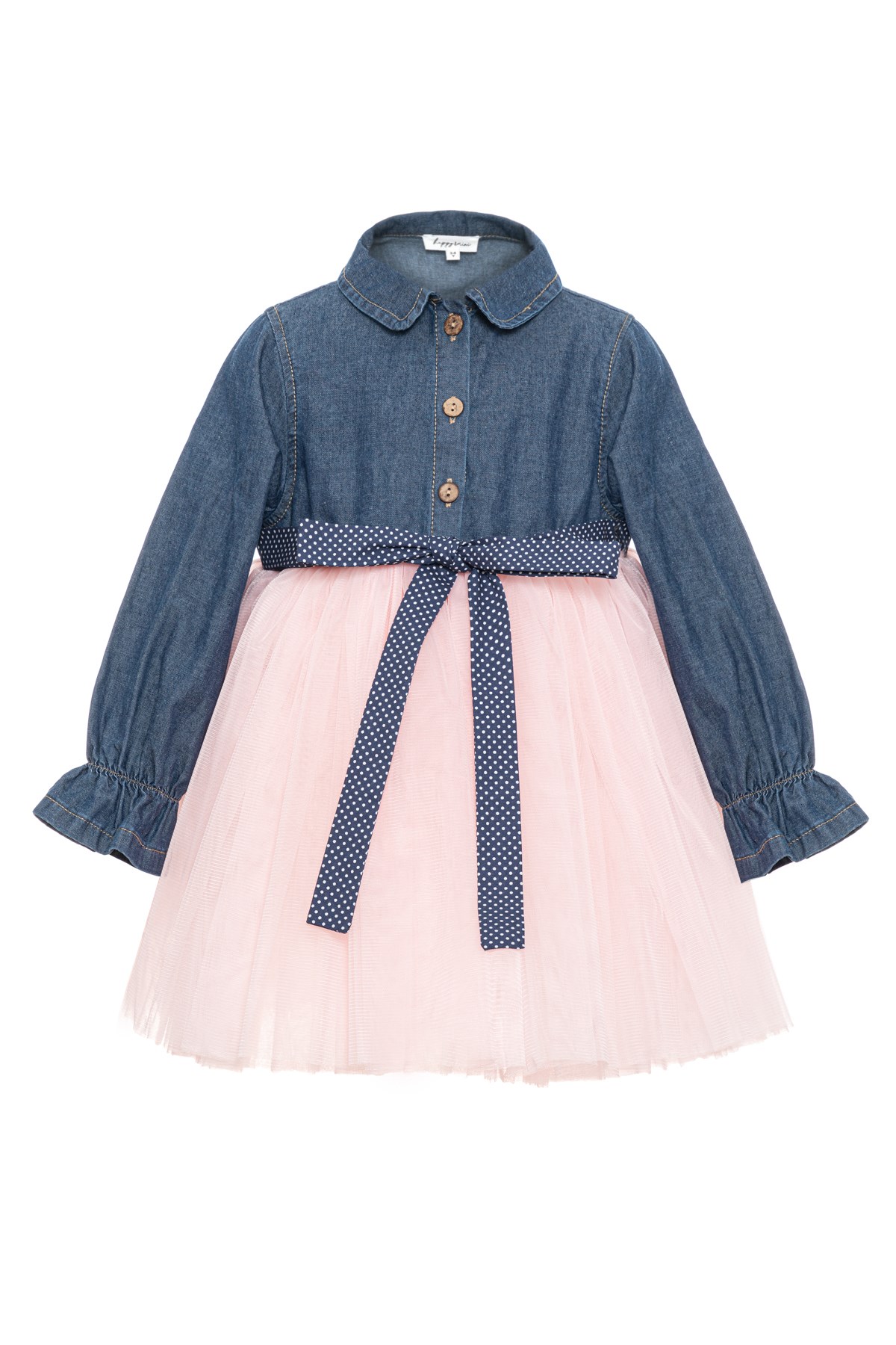 Happy & Mini- Aisha Denim Dress Pink Tulle