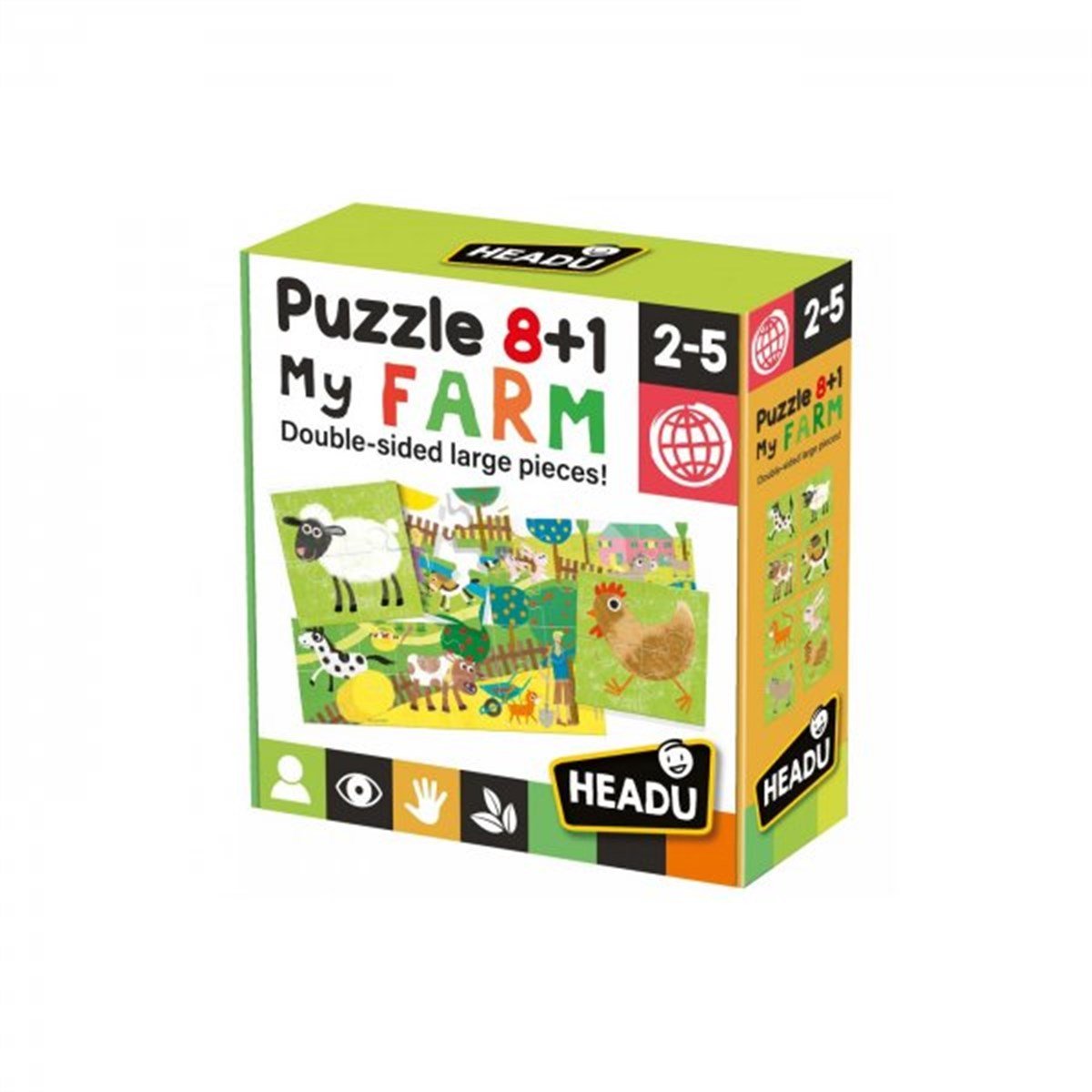 Headu Çift Taraflı Puzzle-8+1 Farm